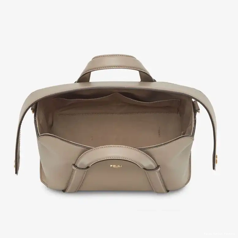 Affordable HOT In Grained Grey Boston Bag 365 Leather Fendi Medium 0521